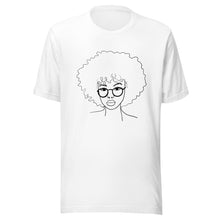 Load image into Gallery viewer, Afro Curly Hair Minimalist Unisex T-shirt White XS