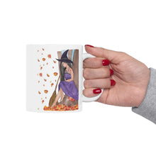 Load image into Gallery viewer, Autumn Witch Ceramic Mugs, Personalized Large Coffee Cup (11oz, 15oz), Fantasy Book Lover Gift