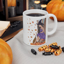 Load image into Gallery viewer, Autumn Witch Ceramic Mugs, Personalized Large Coffee Cup (11oz, 15oz), Fantasy Book Lover Gift