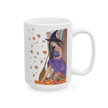 Load image into Gallery viewer, Autumn Witch Ceramic Mugs, Personalized Large Coffee Cup (11oz, 15oz), Fantasy Book Lover Gift