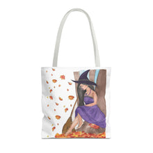 Load image into Gallery viewer, Autumn Witch Tote Bag 16" × 16'' White