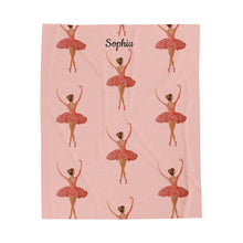 Load image into Gallery viewer, Custom Ballerina Throw Blanket - Personalized Name 50" × 60"