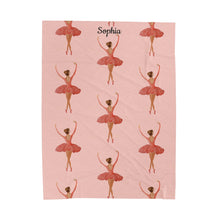 Load image into Gallery viewer, Custom Ballerina Throw Blanket - Personalized Name 60" × 80"
