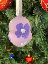 Load image into Gallery viewer, Hand Painted Ceramic Christmas Ornament - Purple Floral