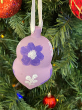 Load image into Gallery viewer, Hand Painted Ceramic Christmas Ornament - Purple Floral
