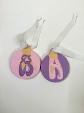 Load image into Gallery viewer, Hand Painted Wood Slice Christmas Ornament - Ballerina