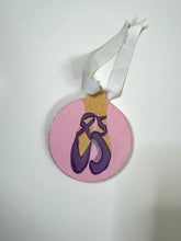 Load image into Gallery viewer, Hand Painted Wood Slice Christmas Ornament - Ballerina