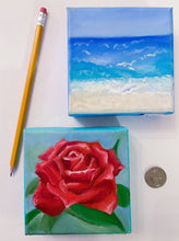 Load image into Gallery viewer, Mini Red Rose Oil Painting 
