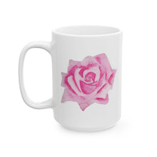 Load image into Gallery viewer, Pink Rose Ceramic Mug, (11oz, 15oz)