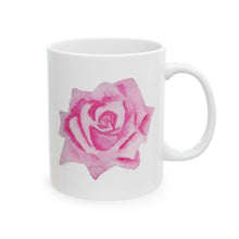 Load image into Gallery viewer, Pink Rose Ceramic Mug, (11oz, 15oz) 11oz