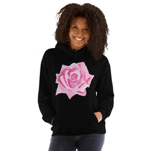 Load image into Gallery viewer, Pink Rose Unisex Hoodie Black S