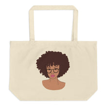 Load image into Gallery viewer, Afro Curly Hair Large Organic Tote Bag Oyster