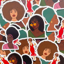 Load image into Gallery viewer, Afro Girl Sticker Pack of 5