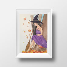 Load image into Gallery viewer, Autumn Witch Inktober Prints
