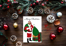 Load image into Gallery viewer, Black Santa Christmas Cards