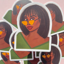 Load image into Gallery viewer, Black Woman Glasses Stickers