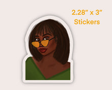 Load image into Gallery viewer, Black Woman Glasses Stickers