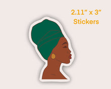 Load image into Gallery viewer, Black Woman Headwrap Stickers