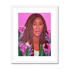 Load image into Gallery viewer, Flower Locs Framed & Mounted Print 16"x20" White Frame