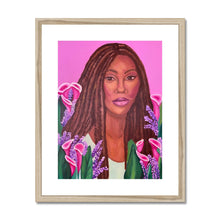 Load image into Gallery viewer, Flower Locs Framed & Mounted Print 16"x20" Natural Frame