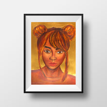 Load image into Gallery viewer, Gold Black Woman Acrylic and Oil Painting