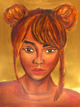 Load image into Gallery viewer, Gold Black Woman Acrylic and Oil Painting