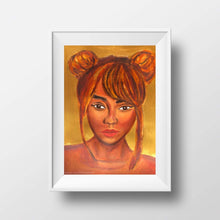 Load image into Gallery viewer, Gold Black Woman Acrylic and Oil Painting