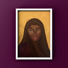 Load image into Gallery viewer, Golden Black Girl Acrylic and Oil Painting