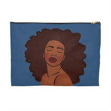 Load image into Gallery viewer, Maya Blue Accessory Pouch Large Black zipper