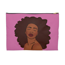 Load image into Gallery viewer, Maya Pink Accessory Pouch Large Black zipper