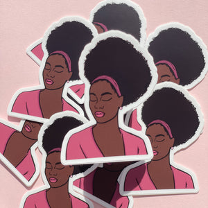Natural Hair Black Woman Stickers 