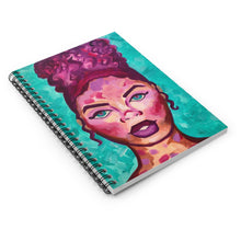 Load image into Gallery viewer, Teal Abstract Woman Spiral Notebook - Ruled Line