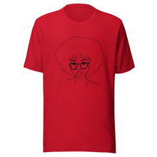 Load image into Gallery viewer, Afro Curly Hair Minimalist Unisex T-shirt Red XS 
