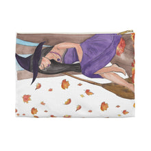 Load image into Gallery viewer, Autumn Witch Accessory Pouch Small White zipper 
