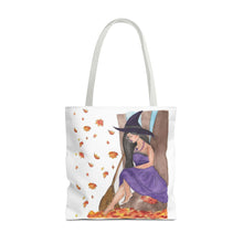 Load image into Gallery viewer, Autumn Witch Tote Bag 18&quot; × 18&#39;&#39; White 
