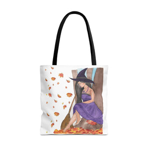 Autumn Witch Tote Bag 18" × 18'' Black 