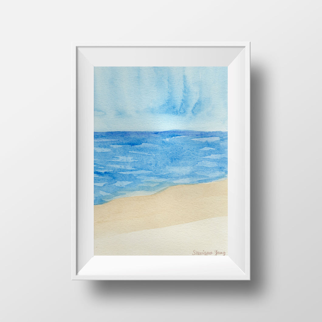 Beach #2 Watercolor Painting 