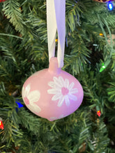 Load image into Gallery viewer, Hand Painted Ceramic Christmas Ornament - Pink Floral 
