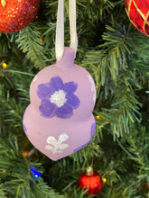 Load image into Gallery viewer, Hand Painted Ceramic Christmas Ornament - Purple Floral 
