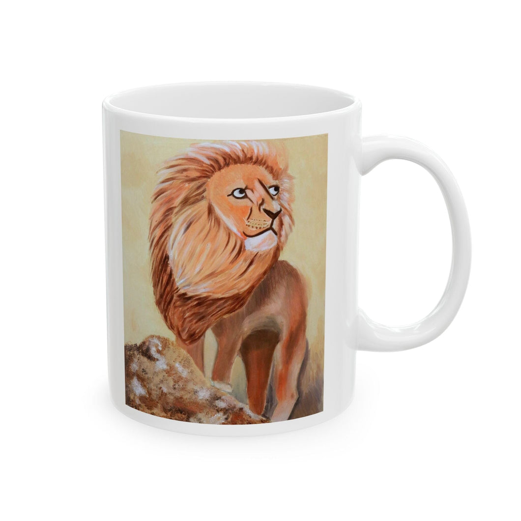 Lion Ceramic Mug, (11oz, 15oz) 11oz 