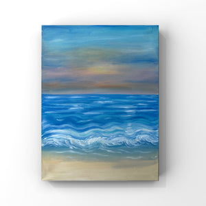 Long Beach Sunset Oil Painting 