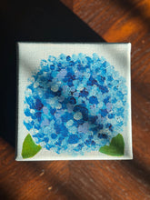 Load image into Gallery viewer, Mini Blue Hydrangea Acrylic Painting 
