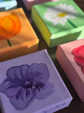 Load image into Gallery viewer, Mini Purple Pansy Acrylic Painting 
