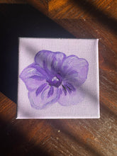 Load image into Gallery viewer, Mini Purple Pansy Acrylic Painting 
