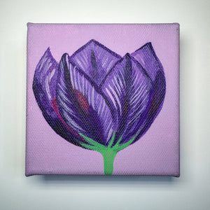 Mini Purple Tulip Acrylic Painting 