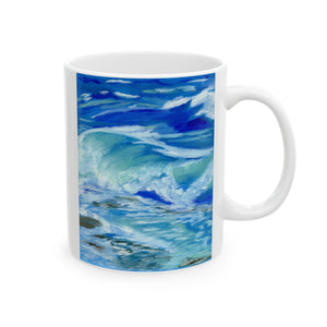 Ocean Waves Ceramic Mug, (11oz, 15oz) 11oz 