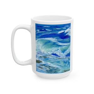 Ocean Waves Ceramic Mug, (11oz, 15oz) 