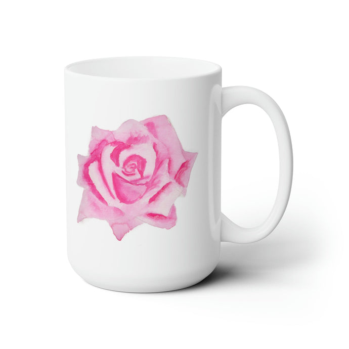 Pink Rose Ceramic Mug 15oz 
