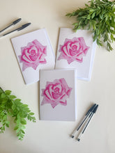 Load image into Gallery viewer, Pink Rose Greeting Cards 
