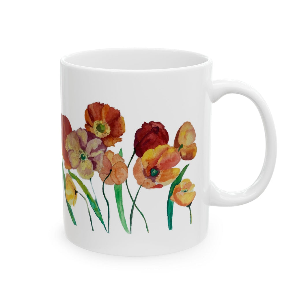 Poppies Ceramic Mug, (11oz, 15oz) 11oz 